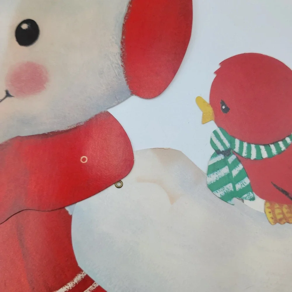 Vintage Jointed Snowman Cardboard Die Cut Christmas Wall Decor Large 26 Inch